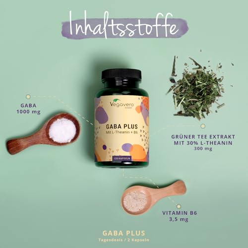 Gaba-Kapseln Vegavero 1000 mg Gamma-Aminobuttersäure pro Portion
