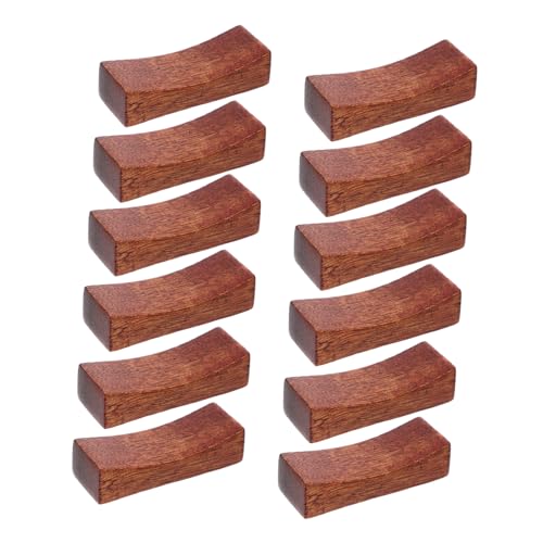 KAILIKETIY 12個 和風木製箸置き 大漆色 シンプル凹型デザイン 軽量持ち運び便利 滑らか研磨仕上げで箸を清潔に保食卓用ホルダー