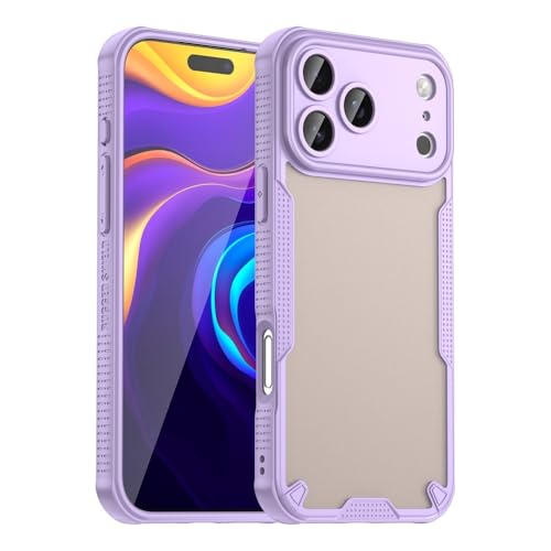 Coque iPhone 15 Pro Max rigide silicone givré violet antichoc