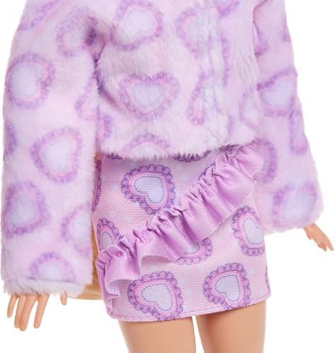 Barbie Cutie Reveal bebek ve aksesuarları, Yumuşak Dostlar Serisi kedicik, renk değişimi ve mini evcil hayvan dahil 10 sürpriz, JJP64 - Görsel 4