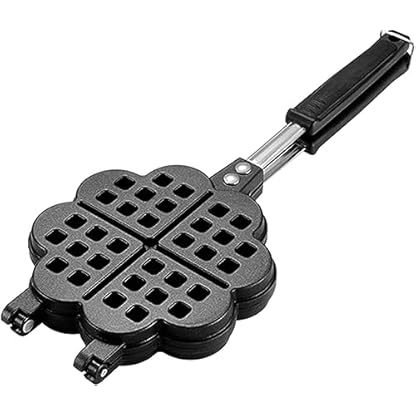 MAXCBD Waffel-Backform, antihaftbeschichtet, doppelseitig, Waffelbackform, Aluminiumguss, Waffelform, für belgische Waffeln, Sandwichtoaster, Frühstückskochen, Backwerkzeug