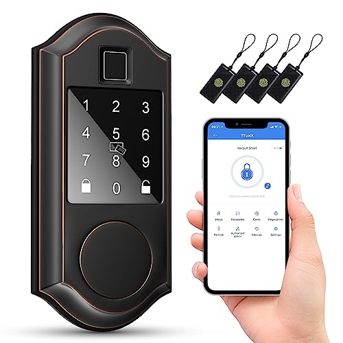 Narpult Smart Lock, Electronic Smart Deadbolt, Keyless Entry Door Lock,Fingerprint Door Lock With Keypad, Smart Door Locks For Front Door-Locking, Smart Locks For Home/Apartment (Oil Rubbed Bronze) #TOP29