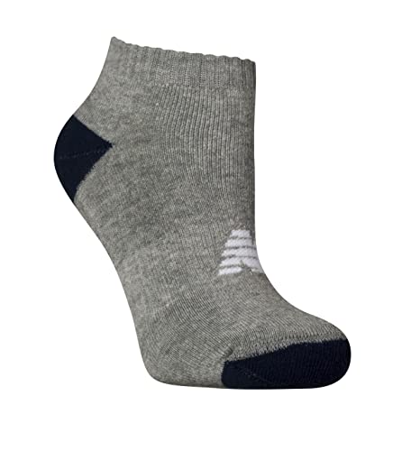 Meia Kit 3 Cano Curto Infantil, Unissex, New Balance, Cinza Mescla/Preto/Marinho, 29-32
