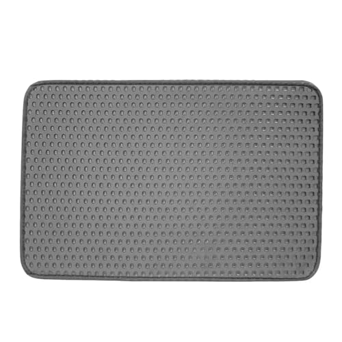 Tapete Higiênico Coletor de Areia para Gatos, EVA Dupla Camada, 30 x 45 cm, Preto