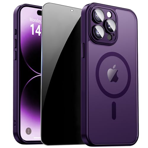 Image of for iPhone 14 Pro Case with Privacy Screen Protector, Purple