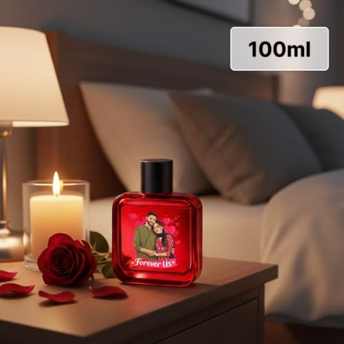 Image of Personalized Valentine Photo Perfume Bottle 100ml | Original Wild Stone Ultra Sensual Spray | Romantic Custom Gift for Boyfriend Husband by Love Craft Gifts
