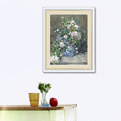 Amazon.co.jp: ルノワール『春のブーケ』高精彩工芸画+手彩 静物画