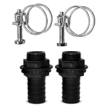 25mm 1 inch Water Butt Connector Kit – Heavy Duty Water Tank Outlet Connector Pack of 2 with 2 Double Wire Metal Clips – Easy Adjustment with Screw Fittings – Optimal Hose Securing. Set by MYPURECORE