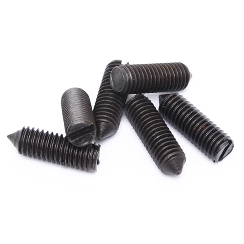 コーンポイントM2 M2.5 M3 M4 M5 M6 M8 M10 (M5 x 0.8 x 10mm、500) 付きブラックスチールスロットセットネジ