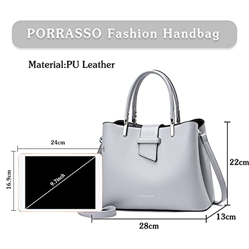 Bolso de mano para mujer estilo Hobo en gris PU miniatura 3