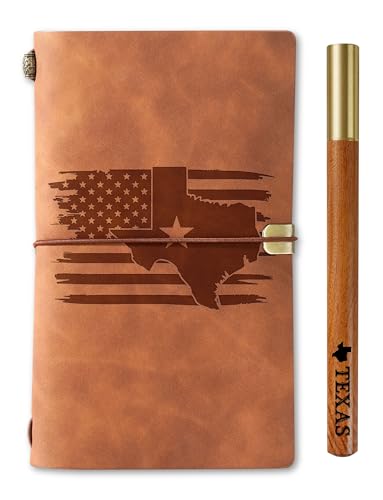 InnoBeta Texas Gifts, Texas Themed Souvenirs Travel Homesick Gifts, US States Themed Gifts 7.8"x5" Embossed Refillable Notebook with Pen, Perfect for Christmas & Birthday