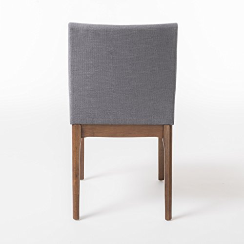 Christopher Knight Home Kwame Fabric / Walnut Finish Dining Chairs, 2-Pcs Set, Dark Grey #TOP7