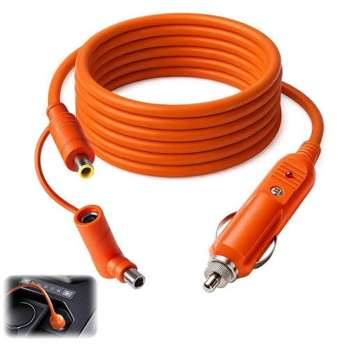Câble de chargeur de voiture 12 V-24 V pour station d'alimentation portable - DC7909/DC8020 - Cordon allume-cigare 14 AWG DC 8 mm - Compatible avec Jackery Explorer, BLUETTI EB Series Goal Zero Yeti