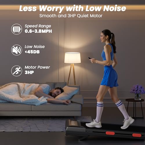 Image of Superun Walking Pad with 6% Incline, Under Desk Treadmill for Home Office, 3 in 1 Portable Walking pad Treadmill with Remote Control, 2.5HP Quiet Mini Treadmills, 300 lbs Capacity