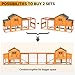 WHEGETED Large Chicken Coop Outdoor Durable Duck House Poultry Pet Hutch & 2 Wood Eggs Run Cage Nesting Box Waterproof Asphalt Roof Ramp Removable Tray Wire Fence for Backyard Small Animal Orange 79