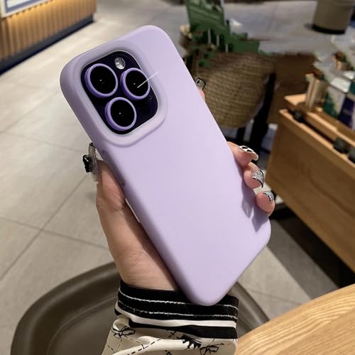 Coque silicone liquide iPhone 16 Pro Max lavande pour le quotidien