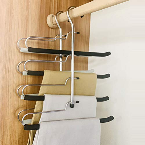 Cabide de calça à prova de derrapagem da Doitool, 2 peças, cabides de calça que economizam espaço, s