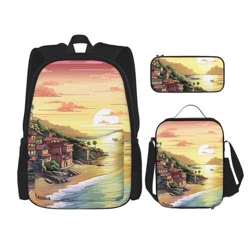 Sac à dos imprimé avec kit repas OUSIKA pour simplifier vos trajets noirs