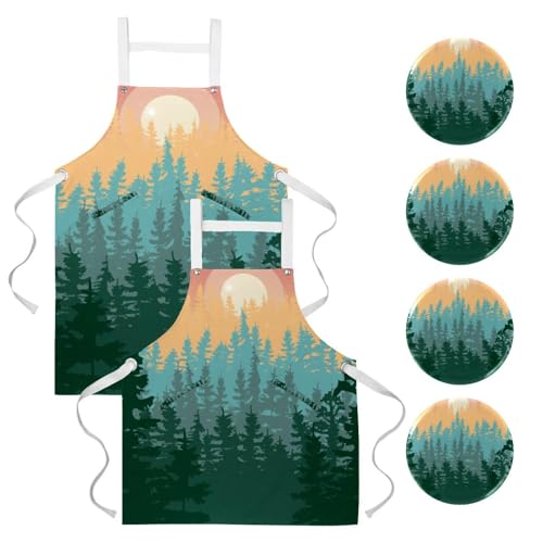 Tablier de cuisine avec 4 broches pour éliminer les taches durant le travail en restaurant