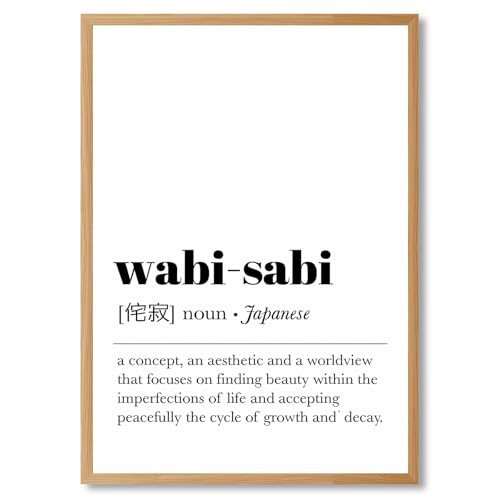 Framed Canvas Wall Art Wabi Sabi Quote Art Print Minimalist