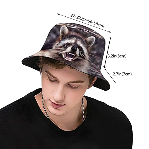 Gorro Bucket con diseño de mapache para adultos miniatura 3