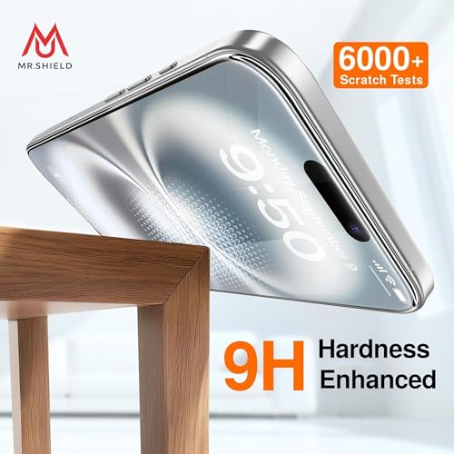 Image of Mr.Shield Screen Protector Tempered Glass for iPhone 16 and iPhone 15 - 9H Hardness Screen Guard, HD Clear [1 Pack]