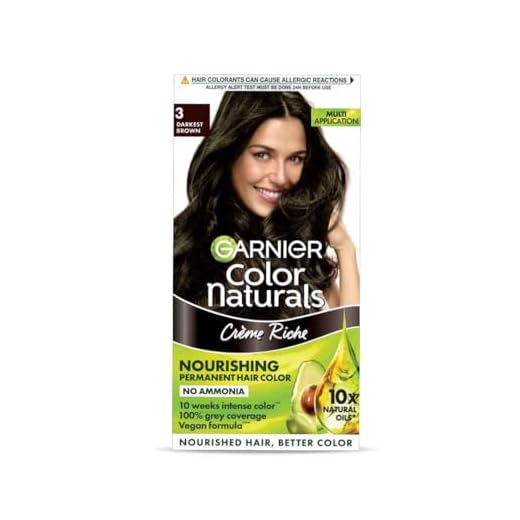Garnier Color Naturals Crème hair color, Shade 3 Darkest Brown, 70ml + 60g