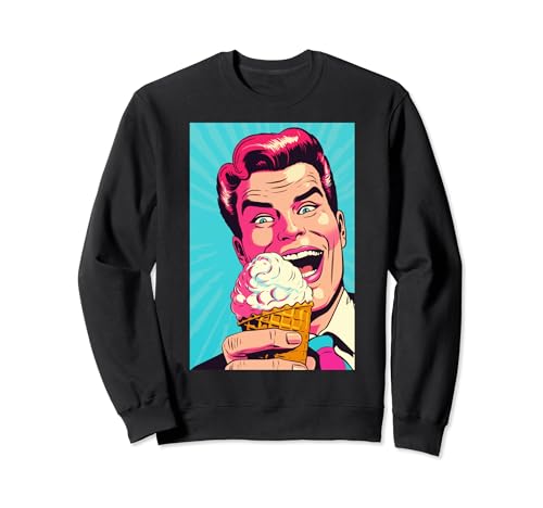 Gaufrier glacé cornet de glace glace pop art vintage rétro glacé café glacé Sweatshirt