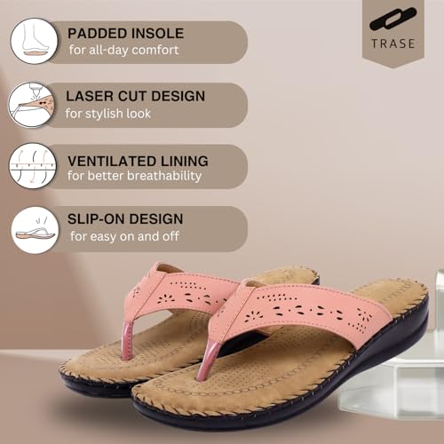 Image of TRASE Slippers for Women Stylish Flat | Comfortable Orthopedic Soft Chappals | Lightweight Ortho Footwear for Ladies