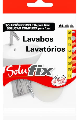 fischer 569818 Solufix Lavabos Befestigung für Waschbecken, Silber