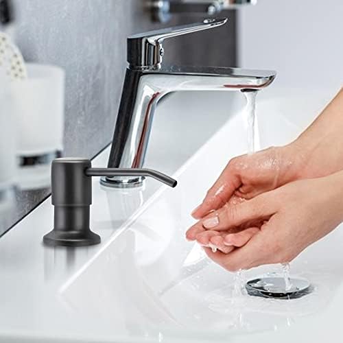 Sink Soap Dispenser Kitchen, 350ml Kitchen Built-in Stainless Steel Dispenser for Sink, Refillable Soap Dispenser with 360° Rotation Pump for Kitchen Sink