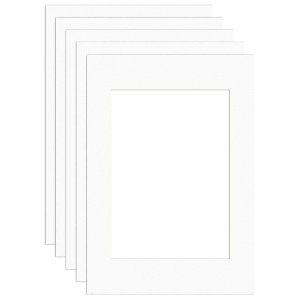 Procut Global A5 White Picture Mounts Board to Fit A6 Aperture Size - Photo Mount Card Ideal for Prints, Artwork, Crafts & Certificates - Sizes & Colors Available - Pack of 5 — image 1