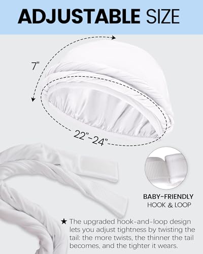 Image of Ababalaya Upgraded Satin Lined Halo Turban Durag for Men &Women Sleeping Bonnet PRE-Tied Headwraps for Hair Loss