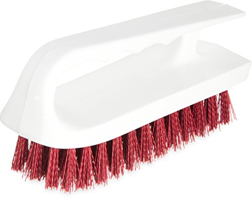 Image of SPARTA 4002405 Ergonomic Iron-Shaped Handle Scrub Brush, 6 inch, Red