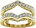 Purvika Jewels Sterling Silver Wedding Ring Enhancer Guard, Round Cut Lab Created Diamond, 14k Yellow Gold Finish, 2Ct (Rose, 4.5)