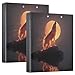 ALAZA Red Flame Wolf Animal 3 Ring Binder Holds of 200 Sheets Fits Letter Sized Paper D-Ring Organizer for School Home Work Office Supplies 1 Pack