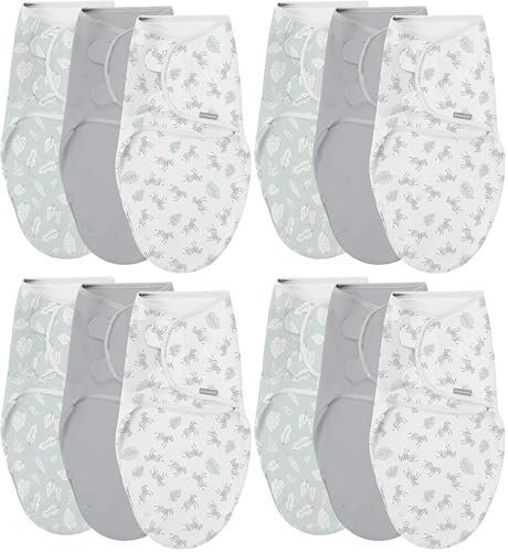 Image of SwaddleMe by Ingenuity Easy Change Baby Swaddle in Size Small /Medium, 0-3 Months, 7-14 Pounds, with Easy Change Zipper -Zebra Botanical, 3 Count (Pack of 4)