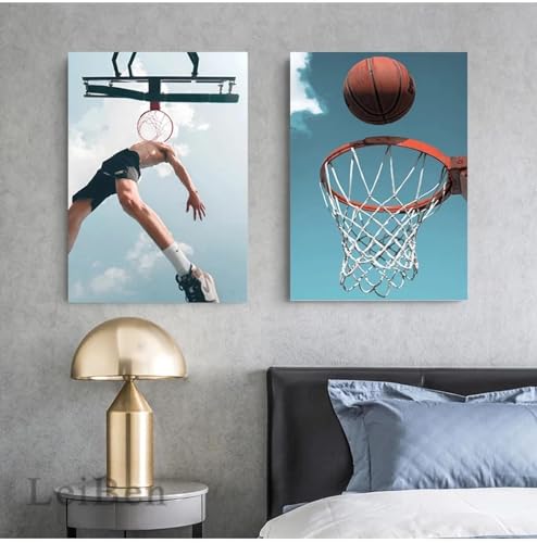 Peinture sur toile KemneT basket-ball, impression haute définition style scandinave