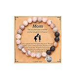 COLORFUL BLING 8mm Pink Natural Healing Stone Heart Beaded Strand Adjustable Dangling Bracelet With