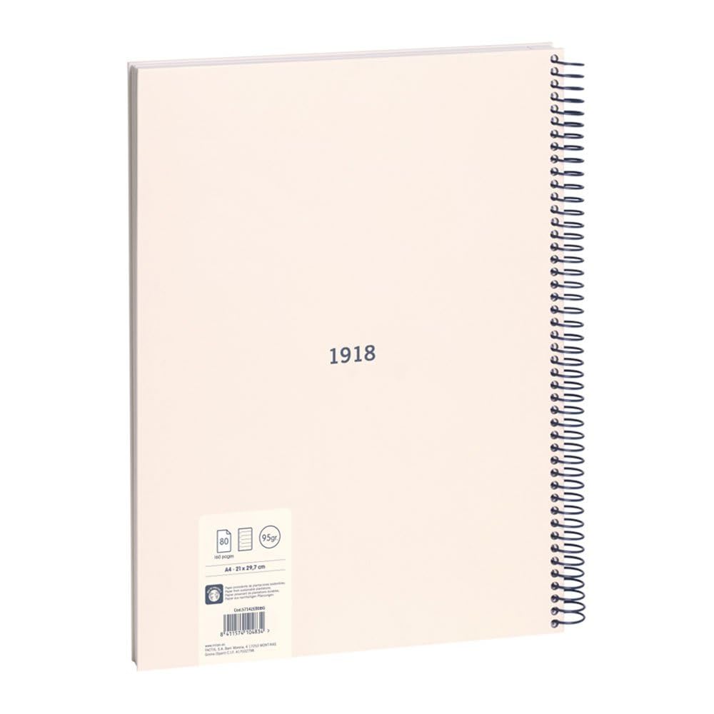 MILAN® A4 Hardcover Notebook, Lined Paper, 80 Sheets, 1918 Series, Beige - Image 4