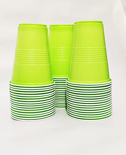 Image of Tickles Pack of 50, Beer Pong Glasses with Free Ping Pong Balls Set, Easy Grip Reusable Drinking Party Cups for Iced Tea, Punch, Cocktail, Couple, Ladies Games (Color: Light Green Size: 475 ml)