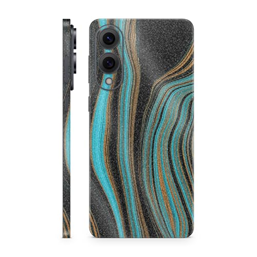 Glossy Glitter Phone Skin Compatible with Samsung Galaxy S25 Edge - Blue Canyon - Premium 3M Vinyl Protective Wrap Decal Cover - Easy to Apply | Crafted in The USA by MightySkins