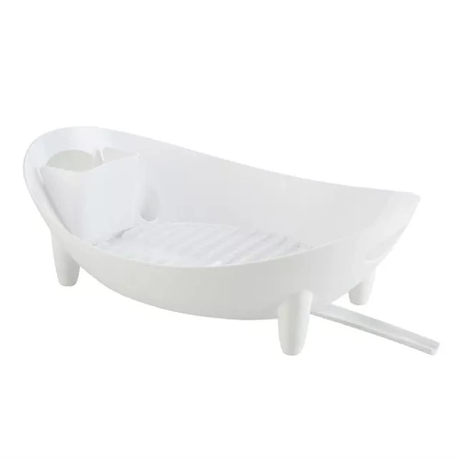 TVANTRUXIS ABS Oval Dish Drying Rack with Utensil Holder