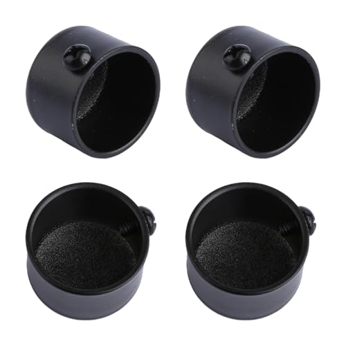 Hopzab 4Pcs Metal Curtain Finials Ends Caps, Window Inserts, for Home Office & Roman Rod Decor Accessories(Black)