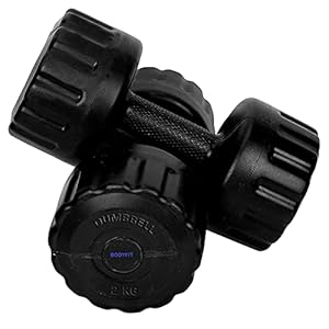 BODYFIT Set (1 Kg – 5 Kg) Black Weight Lifting Dumbbells Set, Fitness Exercise Set Unisex Body Workout. (2Kg Set)