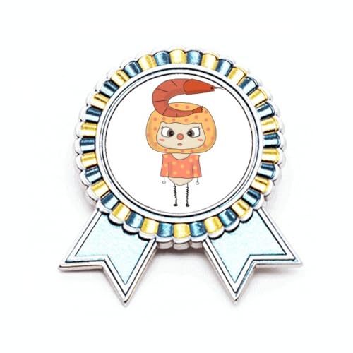 Broche en forme de crevettes et rivière en métal M pour récompense