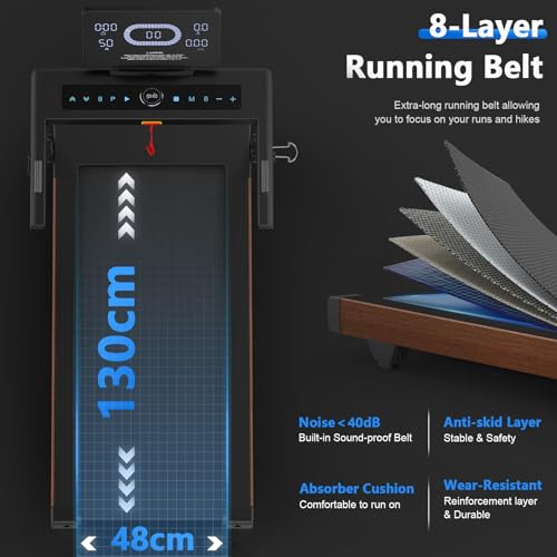Cowmew Treadmills for Home, Foldable Treadmill with 20% Auto Incline, 20KM/H, 7HP, 180KG Weight Capacity, Running Machine for Heavy People with LED Display, Heart Rate Monitor, Bluetooth Speakers - Image 3