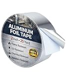 Bates- Aluminum Foil Tape, 2 Inch x 25 Yard, 3.6 Mil, HVAC Heat Tape for Ductwork, Dryer Vent, Air Conditioning, Furnace, Pipe Insulation, Waterproof, Flame, UV & Chemical Resistant