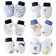 Neugeborenen Handschuhe, 6 Paare Baby Babyhandschuhe aus Baumwolle als Neugeborenen Handschuhe, Babyhandschuhe Baumwolle Fäustlinge Anti-Grab Fäustlinge für 0-6 Monate Baby Jungen und Mädchen