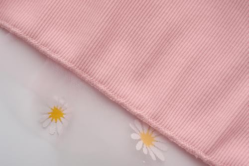 VilyR Toddler Girl's Dress Cotton Little Girls Tutu Dresses Kids Casual Birthday Party Tulle Dresses,Pink,1-2T - Image 5